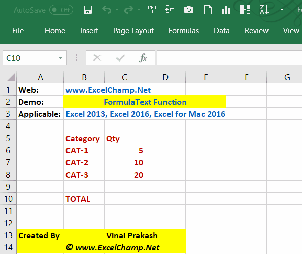 Viewing the Formula in Another Cell in Excel - ExcelChamp